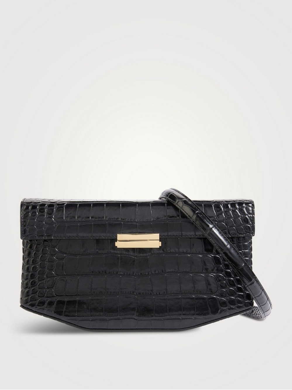 TOTEME Clip Croc-Embossed Leather Shoulder Bag NWOT